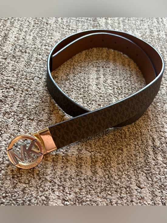Michael Kors Accessories - Michael Kors women’s reversible brown belt MK logo and chestnut